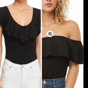 Free people Eve Saint Laurent off the show the top black medium